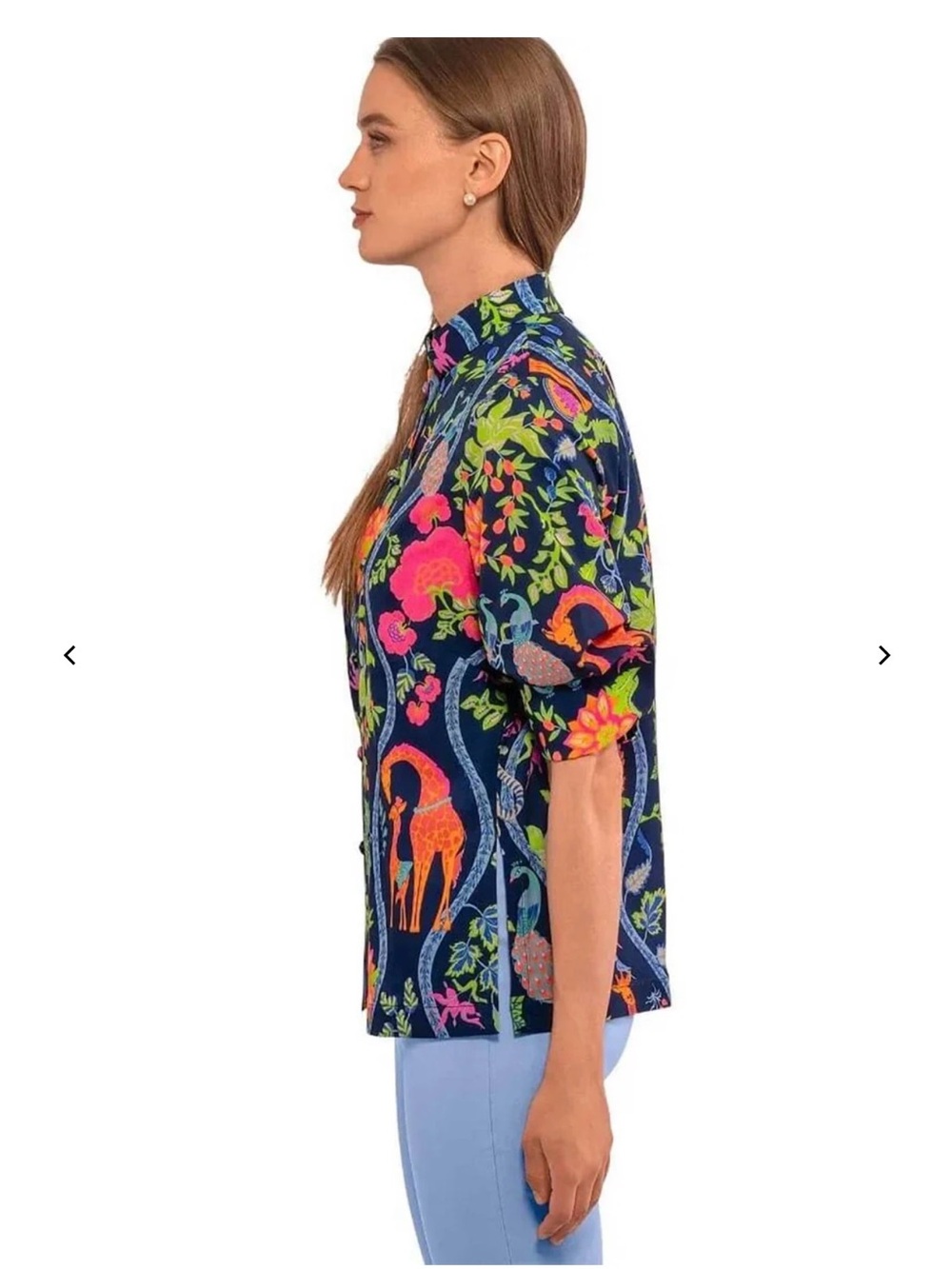 Gretchen Scott Button Down Jungle Symphony Navy